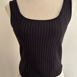 Vintage Black Pinstripe Women's Top Size Large